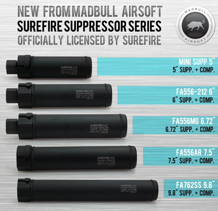 Surefire Airsoft suppressor FA762SS 9.8 Surefire Airsoft suppressor FA762SS 9.8